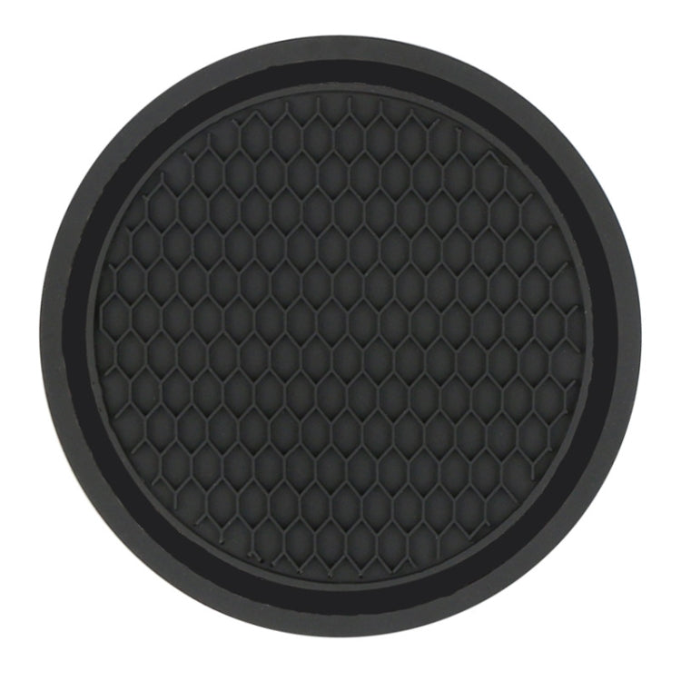 3pcs 7cm Car Diamond-free Water Coaster Interior Anti-slip Mat(Black)