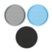3pcs 7cm Car Diamond-free Water Coaster Interior Anti-slip Mat(Blue)