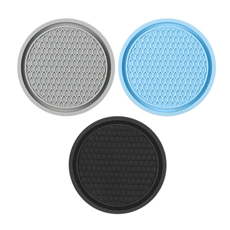3pcs 7cm Car Diamond-free Water Coaster Interior Anti-slip Mat(Blue)