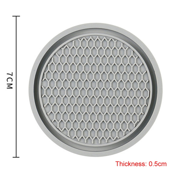 3pcs 7cm Car Diamond-free Water Coaster Interior Anti-slip Mat(Blue)