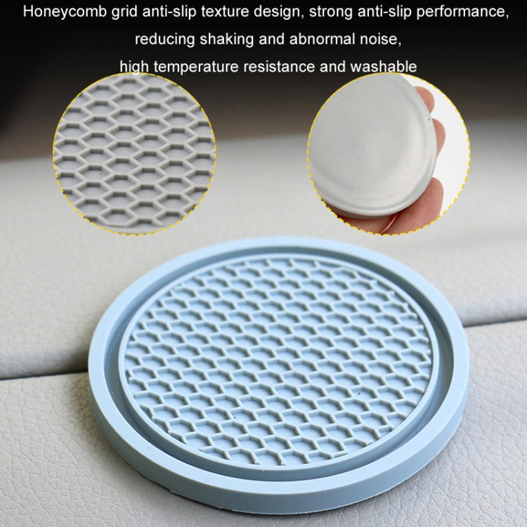 3pcs 7cm Car Diamond-free Water Coaster Interior Anti-slip Mat(Blue)