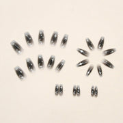 24pcs /Box  Press On Nails Dark Star and Moon Series False Nails Mid-Length Ballet Nails(R722)