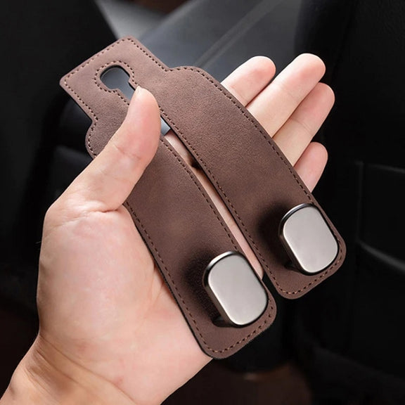 Car Seat Mack Multifunctional Metal Hook Mobile Phone Holder, Style: No Mark(Brown)