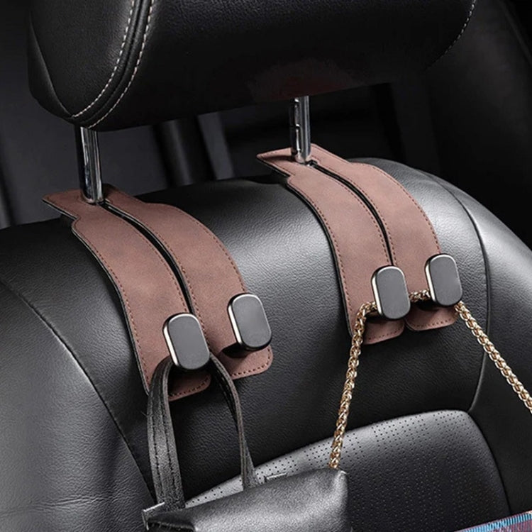 Car Seat Mack Multifunctional Metal Hook Mobile Phone Holder, Style: No Mark(Brown)