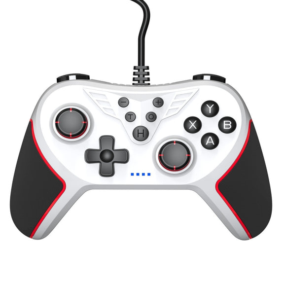 For Switch / PC USB Wired Gamepad With Vibration And Burst Function(White)