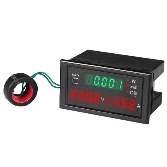 SINOTIMER SPM001 AC LED Digital Voltmeter Frequency Factors Meter Power Monitor, Specification: AC80-300V 100A