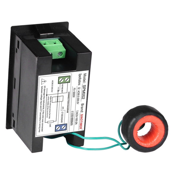 SINOTIMER SPM002 Liquid Crystals AC Digital Voltage And Current Meter Power Monitor, Specification: AC80-300V 100A