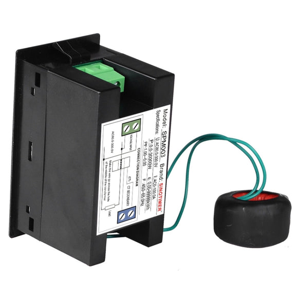 SINOTIMER SPM003 AC LED Digital Voltmeter Frequency Factors Meter Power Monitor, Specification: AC80-300V 100A