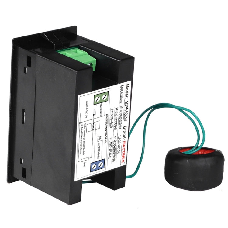 SINOTIMER SPM003 AC LED Digital Voltmeter Frequency Factors Meter Power Monitor, Specification: AC80-300V 100A