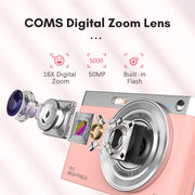 50 MP HD Camera 4K Video Retro Vlog Self-Shooting Camera(White)