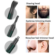 MARSKE  MS-7111 3 In 1 Electric Nose Hair Trimmer Type-C Rechargeable Grooming Instrument(Green)