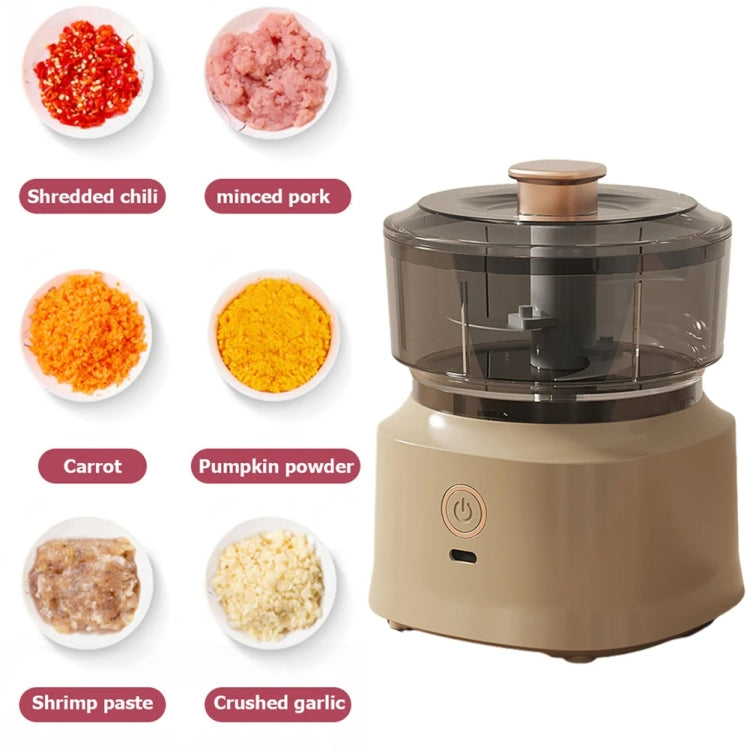 JRQ-01 Home Wireless Electric Meat Grinder Kitchen Garlic Pounder, Size: Double-click(White)