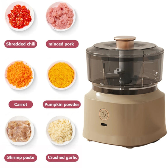 JRQ-01 Home Wireless Electric Meat Grinder Kitchen Garlic Pounder, Size: Long-press(Green)