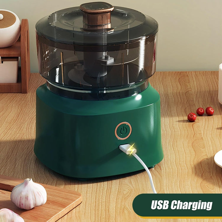JRQ-01 Home Wireless Electric Meat Grinder Kitchen Garlic Pounder, Size: Electroplated Double-click(White)