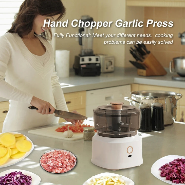 JRQ-01 Home Wireless Electric Meat Grinder Kitchen Garlic Pounder, Size: Electroplated Double-click(Coffee)