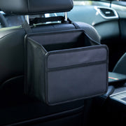 Car Hanging Garbage Bag Multifunctional Folding Storage Box, Model: H613 Litchi Pattern