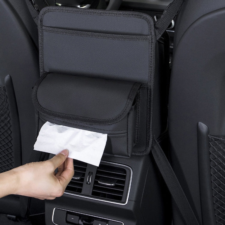 Car Seat Storage Mesh Pocket Hanging Storage Bag Tissue Box, Color: H9160 Black