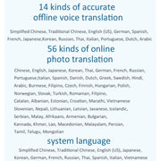 Hishell P40 Smart Translator 135 Languages Voice Intelligent Online Translation Machine Offline Multilanguage Speech Translate(Black)