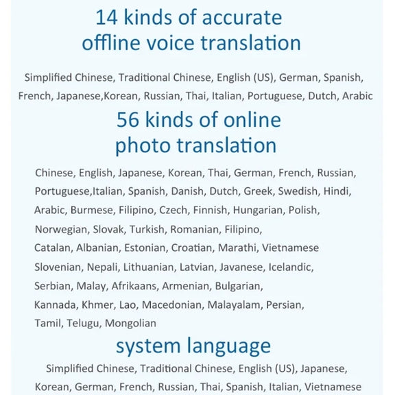 Hishell P40 Smart Translator 135 Languages Voice Intelligent Online Translation Machine Offline Multilanguage Speech Translate(Black)