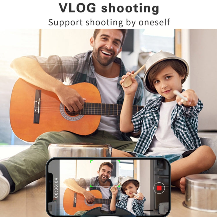 Hishell Rechargeable AI Face Intelligent Follow Shot Gimbal Cell Phone Live Streaming Video Stabilizer(Black)