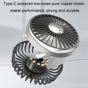 Car Double-head Hose Seat Fan with Light(Black)