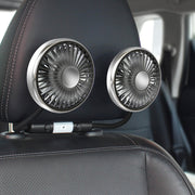 Car Double-head Hose Seat Fan with Light(Black)