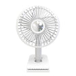 Car Clip-On Rechargeable Electric Oscillating Head Fan With Light(White) - Heating & Fans by PMC TechLife | Online Shopping South Africa | PMC TechLife | Buy Now Pay Later Mobicred