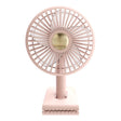 Car Clip-On Rechargeable Electric Oscillating Head Fan With Light(Pink) - Heating & Fans by PMC TechLife | Online Shopping South Africa | PMC TechLife | Buy Now Pay Later Mobicred