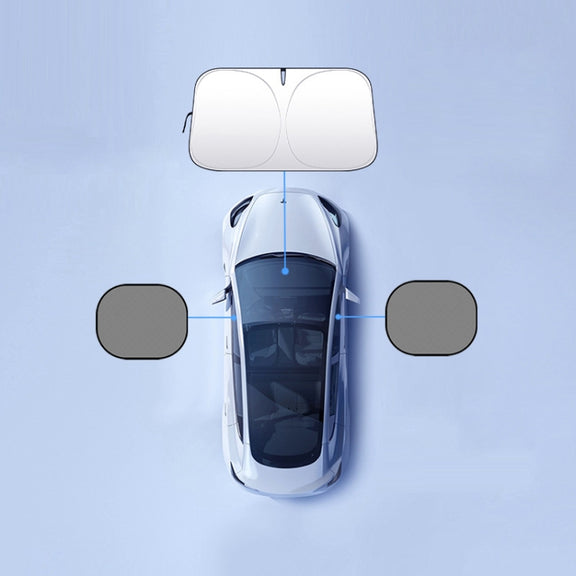 Car Front Windshield Heat Insulation Sun Protection Visor, Specification: Large Front Baffle + 2 Side Baffles