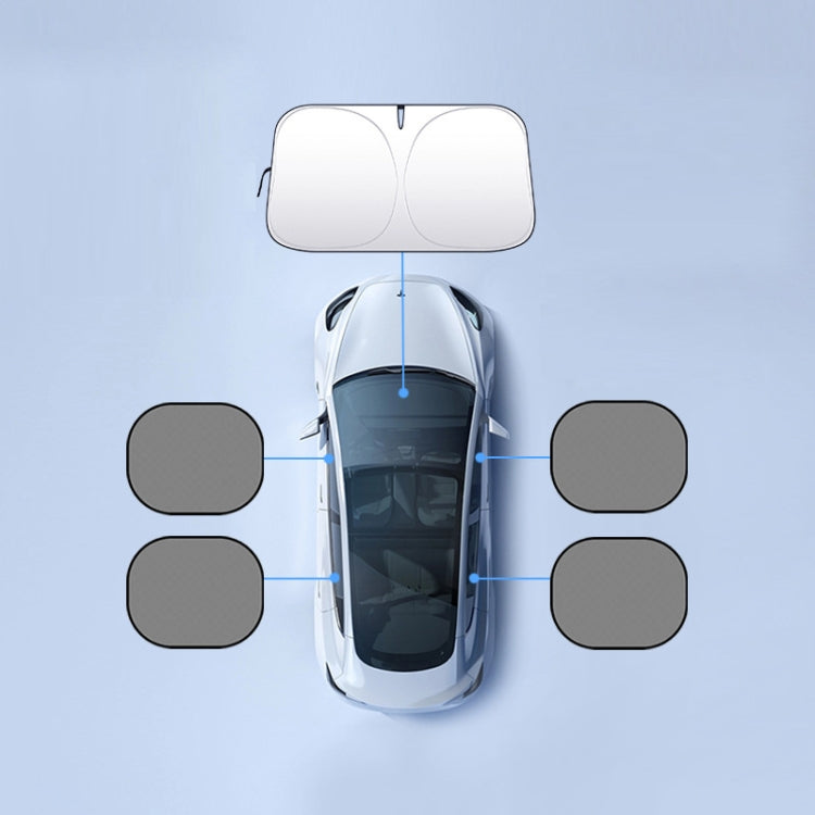 Car Front Windshield Heat Insulation Sun Protection Visor, Specification: Large Front Baffle + 4 Side Baffles