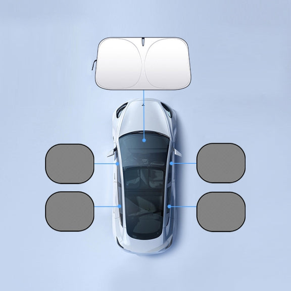 Car Front Windshield Heat Insulation Sun Protection Visor, Specification: Large Front Baffle + 4 Side Baffles