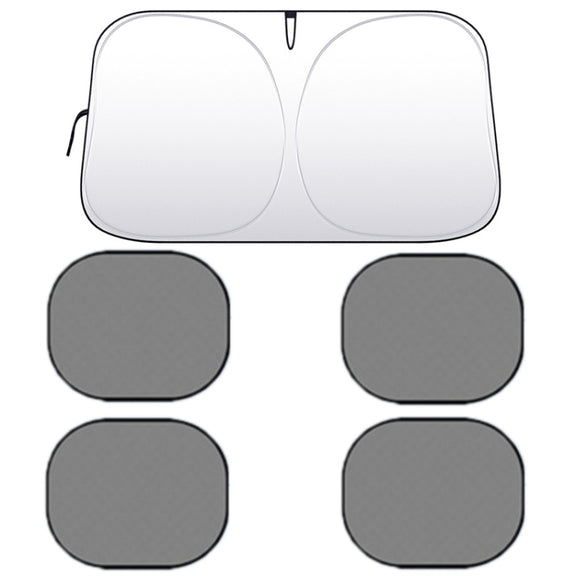 Car Front Windshield Heat Insulation Sun Protection Visor, Specification: Large Front Baffle + 4 Side Baffles