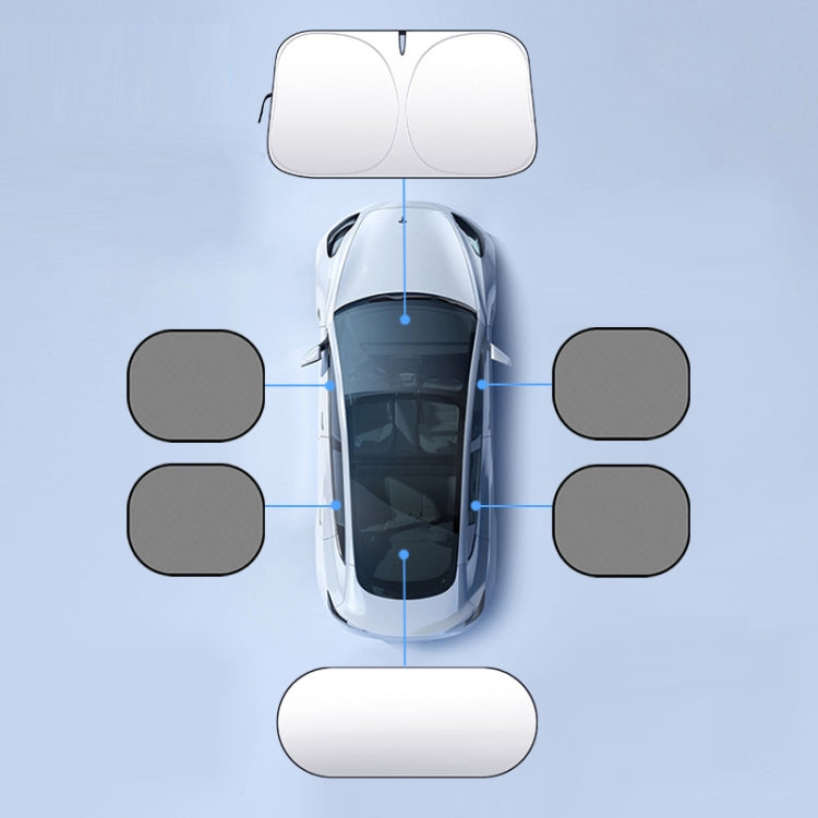 Car Front Windshield Heat Insulation Sun Protection Visor, Specification: Large Front Baffle+4 Side Baffles+1 Rear Baffle