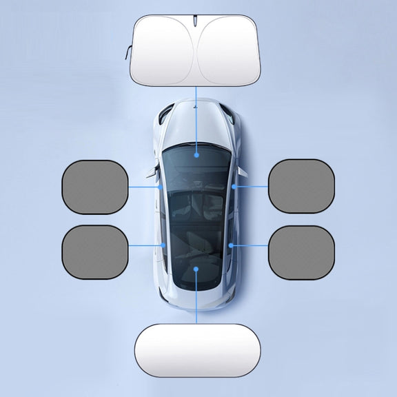 Car Front Windshield Heat Insulation Sun Protection Visor, Specification: Large Front Baffle+4 Side Baffles+1 Rear Baffle