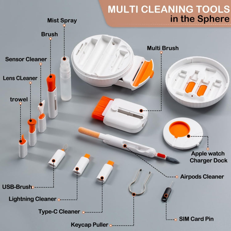 25 In 1 Electronics Cleaner KIT for Mobile Phone, Earbud, Laptop, Keyboard, Screen Clean Brush(White)