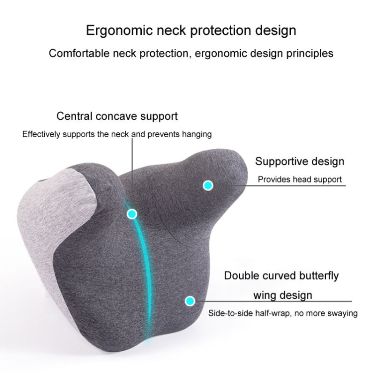 BEWALKER Car Headrest Memory Foam Neck Support Pillow Car Seat Cervical Cushion(Grey)