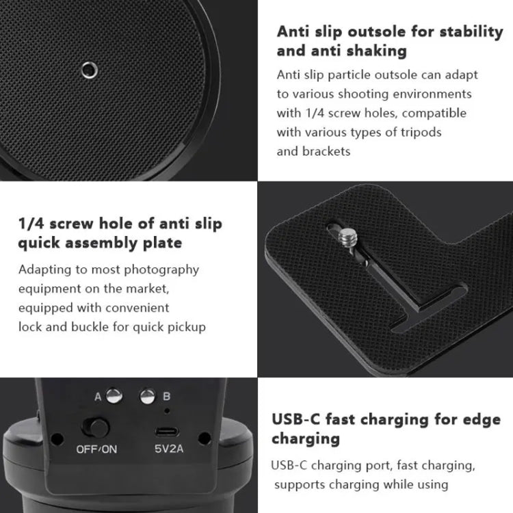Desiontal YT-800 Cell Phone Camera Remote Control Gimbal 360 Rotation Panoramic Shooting Stabilizer(Standard)