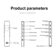 G1 0.96-Inch IPS Color Screen HD Smart Mini Noise Reduction Timer Recorder, Capacity: 16GB