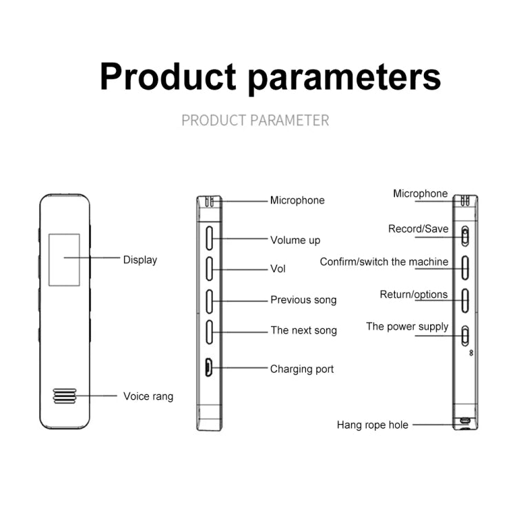 G1 0.96-Inch IPS Color Screen HD Smart Mini Noise Reduction Timer Recorder, Capacity: 16GB