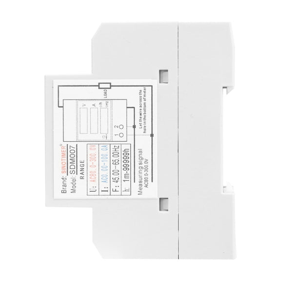 SINOTIMER SDM007 Din Rail AC Voltage Current Totalized Time Frequency Digital Display Meter