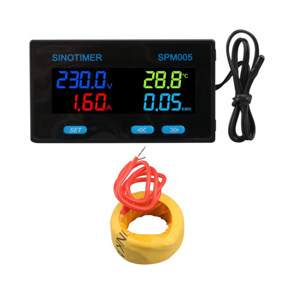 SINOTIMER SPM005 AC Digital Display Voltage Current Power Electricity Multifunctional Monitoring Meter, Specification: 100A