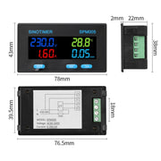 SINOTIMER SPM005 AC Digital Display Voltage Current Power Electricity Multifunctional Monitoring Meter, Specification: 100A
