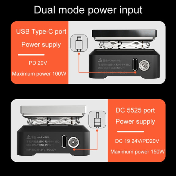 MINIWARE MHP50 Support PD/DC Power Supply 150W High Power Mini Thermostat Heating Station, Model: B5