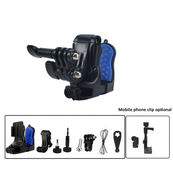 Motorcycle Helmet Chin Clamp Mount for GoPro Hero Series DJI Osmo Action, SJCAM Cameras, Spec: Set 1