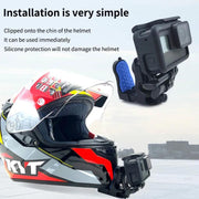 Motorcycle Helmet Chin Clamp Mount for GoPro Hero Series DJI Osmo Action, SJCAM Cameras, Spec: Set 1