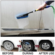 Car Wash Brush Head Soft Bristle Long Handle Brush Spray Foam Bottle Set(3 In 1)