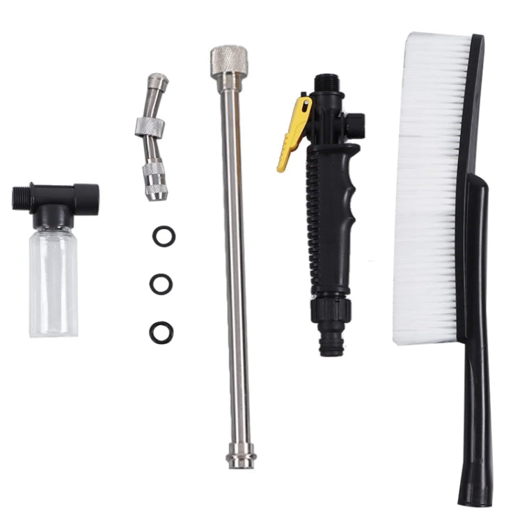 High Pressure Car Wash Nozzle Soft Bristle Long Handle Brush Foam Bottle Tool Set, Specification: Set 3