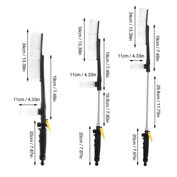 High Pressure Car Wash Nozzle Soft Bristle Long Handle Brush Foam Bottle Tool Set, Specification: Set 1