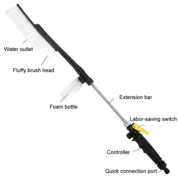 High Pressure Car Wash Nozzle Soft Bristle Long Handle Brush Foam Bottle Tool Set, Specification: Set 3