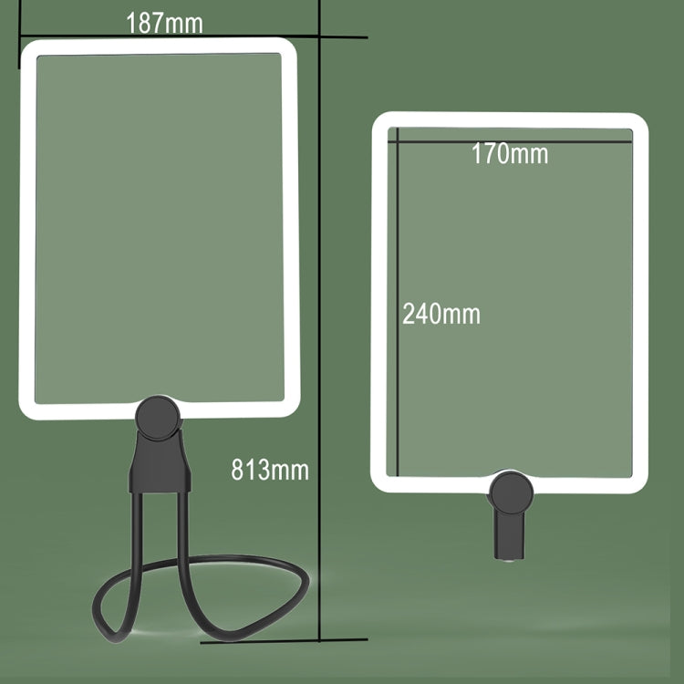8039-5 LED Light Multifunctional Charging Hanging Neck Handheld Reading Magnifying Glass(Black)